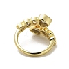 Heart Rack Plating Brass Open Cuff Rings RJEW-M163-01G-3