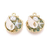 Luminous Rack Plating Alloy Resin and ABS Imitation Pearl and Porcelain Pendants ENAM-T091-70-1