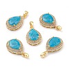 Golden Plated Brass Micro Pave Clear Cubic Zirconia Pendants LS-ZIRC-F123-01E-1