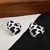 Leopard Print Brass Enamel Stud Earrings for Women EJEW-U055-15C-S-1