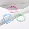 8mm Candy Color Round Crackle Glass Beads Stretch Bracelet for Girl Women BJEW-JB07180-3