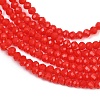 Opaque Solid Color Crystal Glass Faceted Rondelle Beads Strands GLAA-F025-A08-7