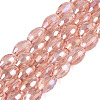 Electroplate Transparent Glass Beads Strands GL-N002-01A-A04-1