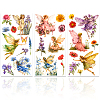 3 Sheets 3 Styles Flower PVC Waterproof Decorative Stickers DIY-WH0404-032-1