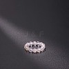 Synthetic Watermelon Stone Glass Stretchy Finger Rings FS-WG01730-30-1