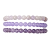 3Pcs Natural Amethyst & Dyed Malaysia Jade & Lavender Amethyst Round Beaded Stretch Bracelets for Women BJEW-JB12835-1