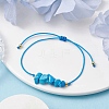 Synthetic Turquoise Braided Bead Bracelets BJEW-JB11155-01-2