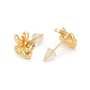Rack Plating Brass Flower Stud Earrings for Women KK-B069-05G-2