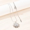 304 Stainless Steel Flower Pendant Round Snake Chain Necklaces for Women NJEW-G188-02P-1