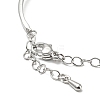 Infinity Heart Brass with Clear Cubic Zirconia Cuff Bangle with Safety Chains BJEW-L683-02P-3