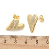 Rack Plating Brass Micro Pave Clear Cubic Zirconia Stud Earrings for Women EJEW-C125-06B-G-5