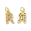 Real 18K Gold Plated Brass Micro Pave Clear Cubic Zirconia Charms KK-E068-VB452-R-1