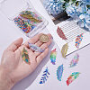 40Pcs 10 Colors 201 Stainless Steel Filigree Pendants STAS-GA0001-78-3