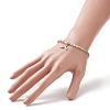 Colorful Seed Beaded Stretch Bracelet with Brass Charms for Women BJEW-JB09218-04-3