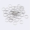 Rhodium Plated 925 Sterling Silver Open Jump Rings STER-F036-02P-0.7x6mm-1