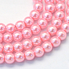 Baking Painted Pearlized Glass Pearl Round Bead Strands X-HY-Q330-8mm-53-1
