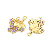Brass Pave Purple Cubic Zirconia Chandelier Component Links KK-H071-01G-2