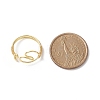 Copper Wire Wrap Heart Open Cuff Ring for Women RJEW-JR00551-2