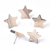 Transparent Resin & Wood Stud Earrings EJEW-N017-001A-D08-1