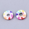 Rainbow Color Handmade Polymer Clay Beads Strands X-CLAY-R091-6mm-02-4