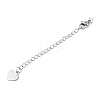 304 Stainless Steel Chain Extender with Heart Charms STAS-G383-03P-1