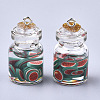 Glass Bottle Pendants X-GLAA-T001-04F-2