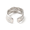 Non-Tarnish 304 Stainless Steel Twist Open Cuff Ring for Women X-RJEW-E063-24P-3