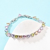 Platinum Tone Brass Micro Pave Cubic Zirconia Tennis Bracelets BJEW-B160-01P-01-3