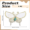 1Pc Butterfly Zinc Alloy Rhinestone Lapel Pins JEWB-LP0001-31-2