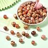 60Pcs 3 Styles Printed Natural Wood Beads WOOD-YW0001-31-5