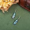 1 Pair Rack Plating Brass Natural Paua Shell Dangle Earrings EJEW-TA0001-86-4