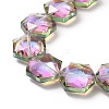 Transparent Electroplate Glass Beads Strands X-EGLA-E030-01E-01-3