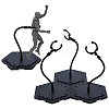 Assembled Hexagon Plastic Action Figure Display Stands with Adjustable Alloy Support Arm ODIS-WH0080-11C-1