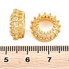 Crown Brass Clear Cubic Zirconia European Beads KK-B186-10G-3