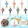 28Pcs 7 Colors Brass Enamel Connector Charms KK-FS0002-04-2