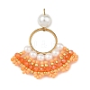 304 Stainless Steel & Glass Seed Beaded Pendants PALLOY-MZ01376-02-1