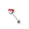 304 Stainless Steel Enamel Straight Barbell Tongue Rings FS-WG7AF88-14-1