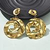304 Stainless Steel Dangle Stud Earrings for Women EJEW-K268-13C-G-1