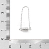 Rhodium Plated 925 Sterling Silver Magnetic Clasps with Safety Chain STER-A043-06P-3