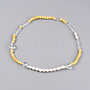 Round Natural Fresh Water Pearl & Quartz Crystal Beaded Wrap Bracelets for Women BJEW-T022-11-4