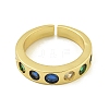 Brass Cubic Zirconia Open Cuff Rings for Women RJEW-U011-08G-2