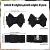 4Pcs 2 Styles Bowknot Webbing Ribbon Shoe Decorations FIND-AR0006-11-2