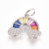 Brass Micro Pave Cubic Zirconia Pendants X-ZIRC-G166-26P-1