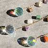 Flower Natural & Synthetic Gemstone Chips Hanging Suncatchers HJEW-F023-03-4
