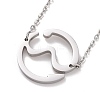 304 Stainless Steel Wave Pendant Necklace for Women NJEW-G019-02-2