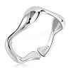 Rhodium Plated 925 Sterling Silver Wave Open Cuff Ring for Women JR862A-1
