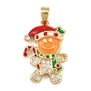 Christmas Brass Micro Pave Cubic Zirconia Pendants KK-K413-01A-G-1