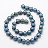 Electroplate Non-magnetic Synthetic Hematite Beads Strands G-R363-8mm-06-2