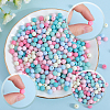 500Pcs Rubberized Style Imitated Silicone Acrylic Beads MACR-SP0001-07A-6