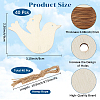 40Pcs Unfinished Wood Pendant Decoration BIRD-CP0001-01-2